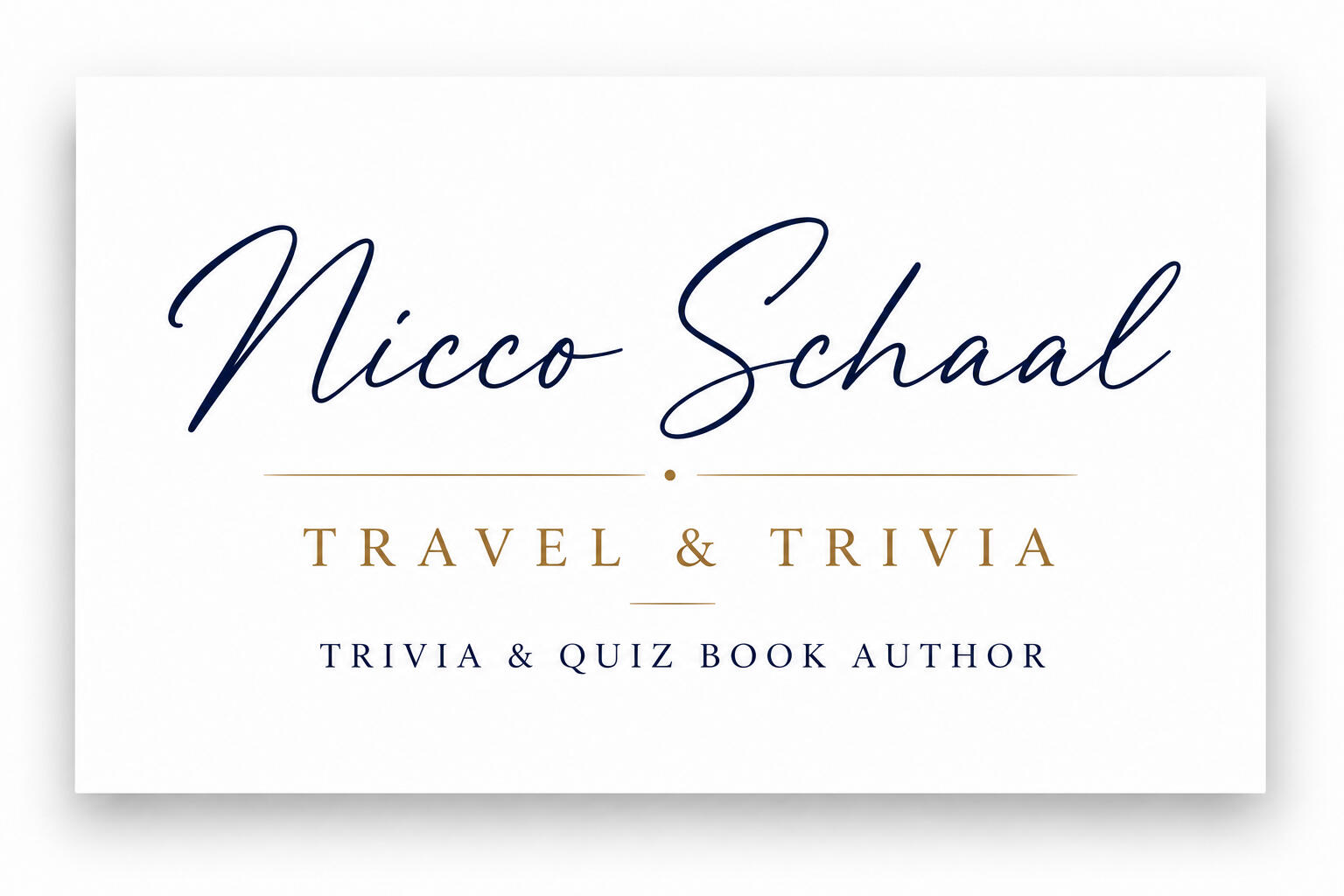 Nicoo Schaal — Author TRAVEL &TRIVIA
